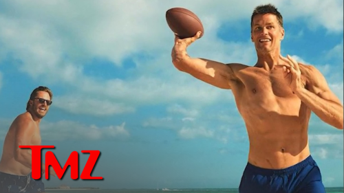 Tom Brady Goes Shirtless For Beach Football Sesh With Ex Patriots