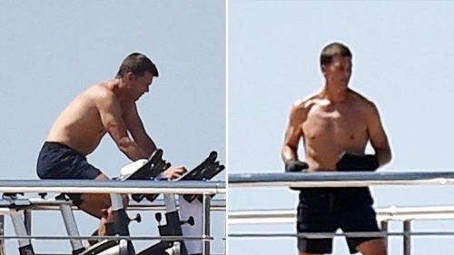 Tom Brady Topless Sweat Sesh On Yacht ... On Vacay In Italy