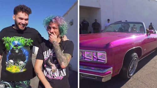 Adin Ross Gifts UFC Champ Sean O'Malley Custom 'Suga' Candy Paint Low Rider