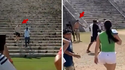 Tourist Beaten With Stick After Climbing Mexico's Chichén Itzá Pyramid
