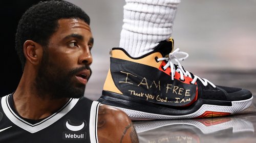 Kyrie Irving Covers Nike Shoe Logo W/ 'I Am Free' ... After Split From Brand