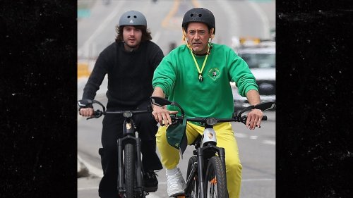 Robert Downey Jr. Father & Son Bike Ride in the 'Bu