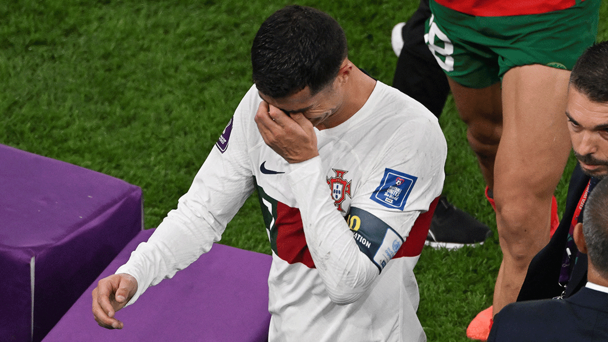 Cristiano Ronaldo Cries After Portugal WC Loss ... Morocco Makes Semifinals