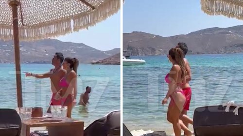 Teresa Giudice Looking Good on Greek Honeymoon ... Pink Bikini Beach Day!!!