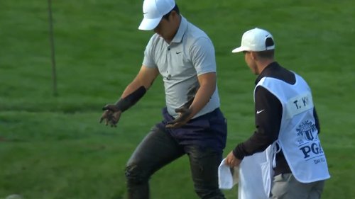 Golf Star Tom Kim Covered In Mud At PGA Championship ... Wild Search ...