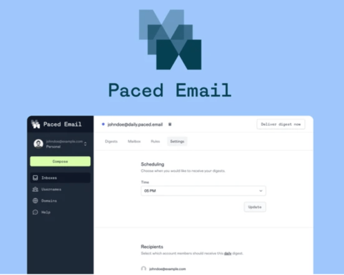 Accorpa le email con Paced email in lifetime