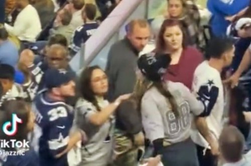 Nasty Female Cowboys Fan Spit In The Face of Another Fellow Fan During ...