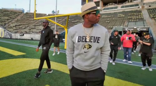 Social Media Blasts Colorado Buffaloes Players For Stomping On Oregon Ducks’ Logo (VIDEO)