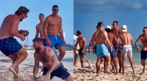Video Emerges Of Tom Brady Rob Gronkowski And Other Former Nfl Players Playing Intense Game Of 7352