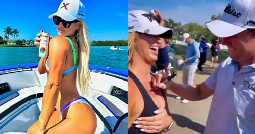 Golf Influencer Karin Hart Got PGA Star Just Thomas All Excited By Asking Him To Sign Her Chest (VIDEO)