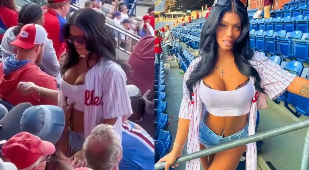 Phillies fan captivates onlookers with sexy show in stands: video