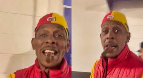 Patrick Mahomes Sr smoking on that Eagles pack as Chiefs win Super Bowl -  “It's Philly blunts this week”