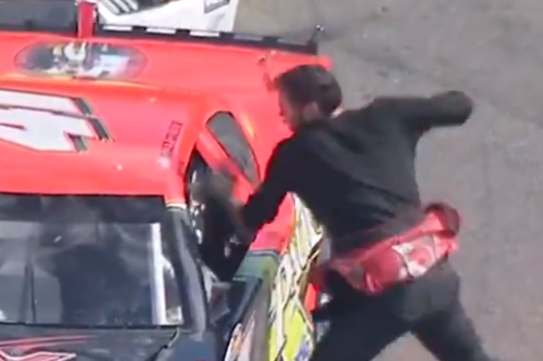 NASCAR Driver Andrew Grady Punches Davey Callihan Multiple Times Following An Accident In Their Heat (VIDEO)