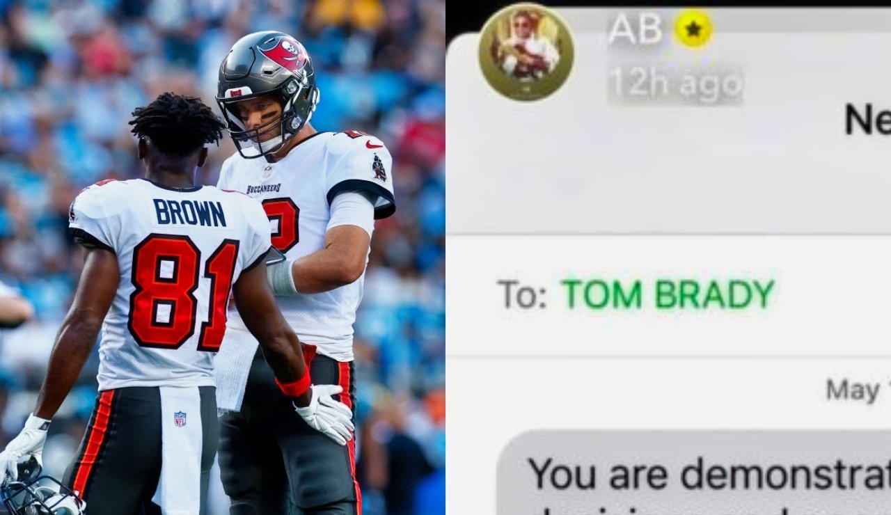 Antonio Brown shares private text of Tom Brady scolding him for