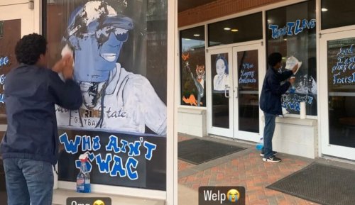 Student Caught Defacing Deion Sanders Mural At Jackson State University (VIDEO)