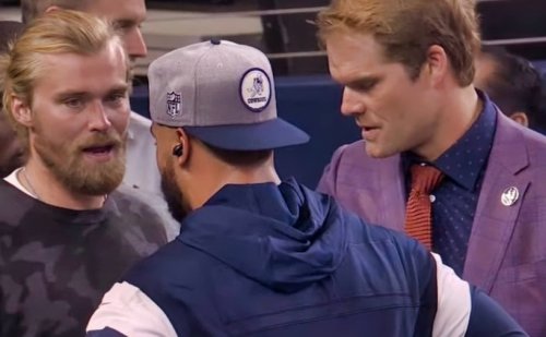 NFL Fans Destroyed Dak Prescott After His Cellphone Wall Paper Was Exposed During Post-Game Interview With Greg Olsen (PIC + TWEETS)