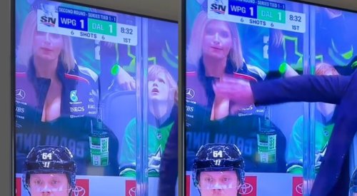 Everyone Was Saying The Same Thing About The Jaw-Dropping Female Fan Who Was Causing A Major Distraction For Obvious Reasons Behind The Dallas Stars Bench