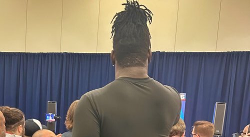 NFL Fans Are Losing Their Minds Over Giant Offensive Lineman Who’s Dwarfing Everyone At The Combine (PIC)