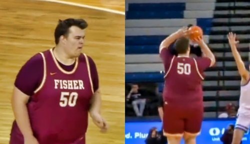 7-Foot, 360-Pound College B-Ball Player is Draining Threes Like Stephen Curry (VIDEO)