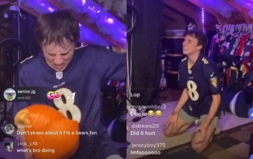 Ravens Fan Loses His Mind After Team Blows Game vs. Jaguars, Beats Up On Pumpkin & Keyboard, Injures His Hand (VIDEO)