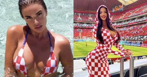 Croatia’s Hottest Fan Receiving Major Backlash For Her Skimpy Outfits At World Cup In Qatar (PICS)
