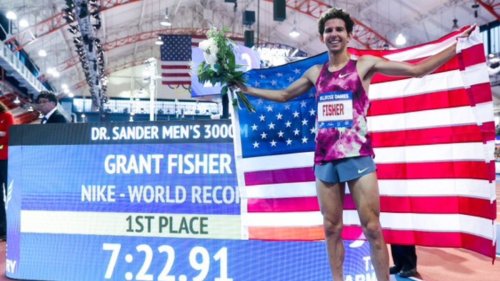 Join Olympic runner Grant Fisher for a community run with a sweet finale