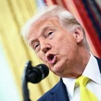 US President Donald Trump speaks during a swearing-in ceremony for the administrator of the Centers for Medicare and Medicaid Services, Mehmet Oz, at the White House on April 18, 2025