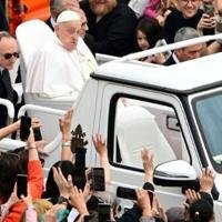 The recovering pope even took a tour of St Peter's Square in the popemobile