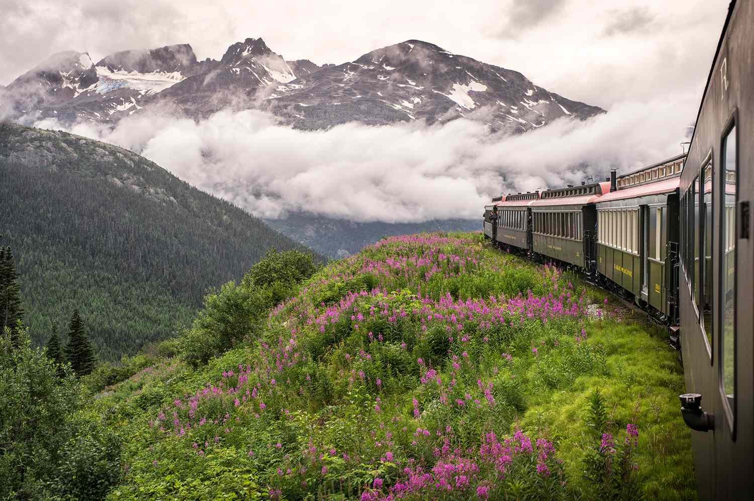 This 110-mile Train Route Is One of North America’s Most Scenic—Climbing Past Waterfalls, Mountains, and Alpine Lakes
