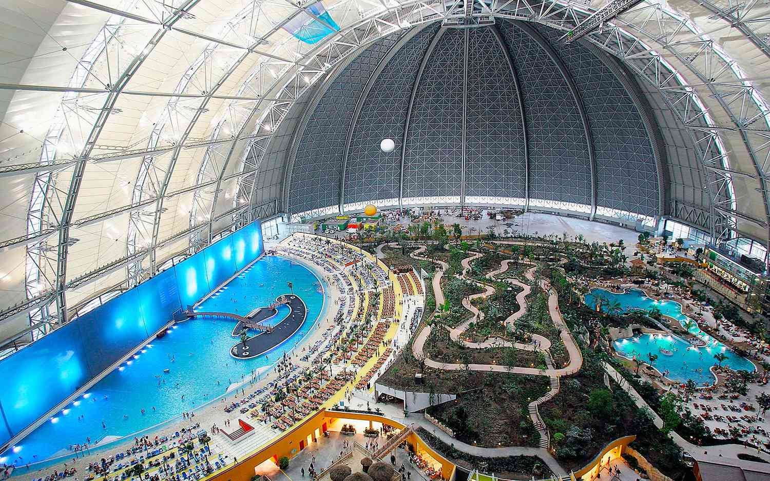 Inside Germany’s Massive Indoor Water Park With Beaches, Warm Pools, and a Rain Forest