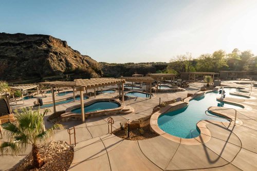 This New Hot Springs Near Zion National Park Has Over 50 Geothermal Pools and Stunning Rock Views