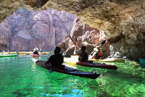This Hidden Cave With Translucent Emerald Water Is Just an Hour Outside Las Vegas — and You Can See It on a Top-rated Kayak Tour
