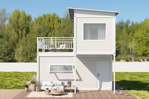 This Modern, 2-story Amazon Tiny House Has a Spacious Balcony and Tons of Natural Light — Plus, It's $10K Off