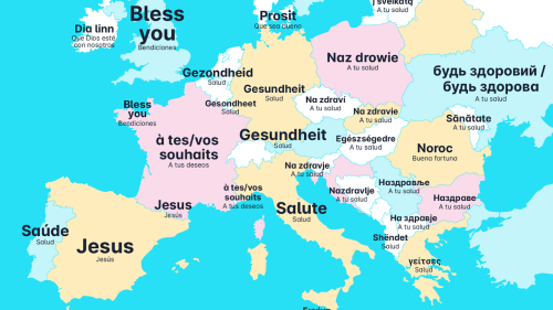 El mapa con el protocolo del estornudo en Europa