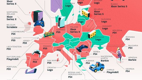El mapa mundial que muestra los juguetes que más han pedido niños y niñas esta Navidad
