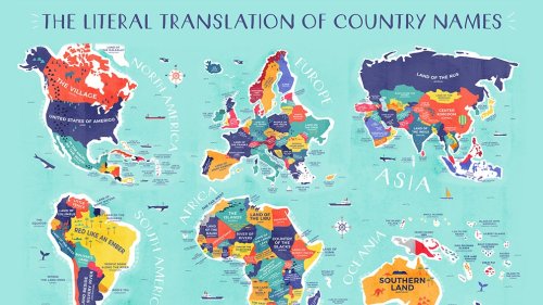 El mapa que muestra el significado de los nombres de cada país