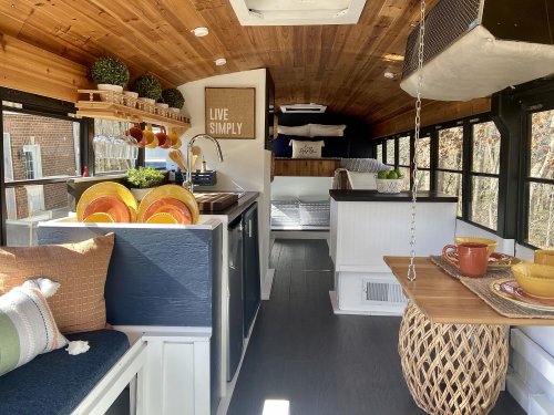Mother and Daughter Team Transform Bus Into 'Cottage Farmhouse' on Wheels