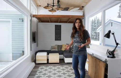 Brilliant Tiny House Features $500 DIY Elevator Bed Built With Free Plans