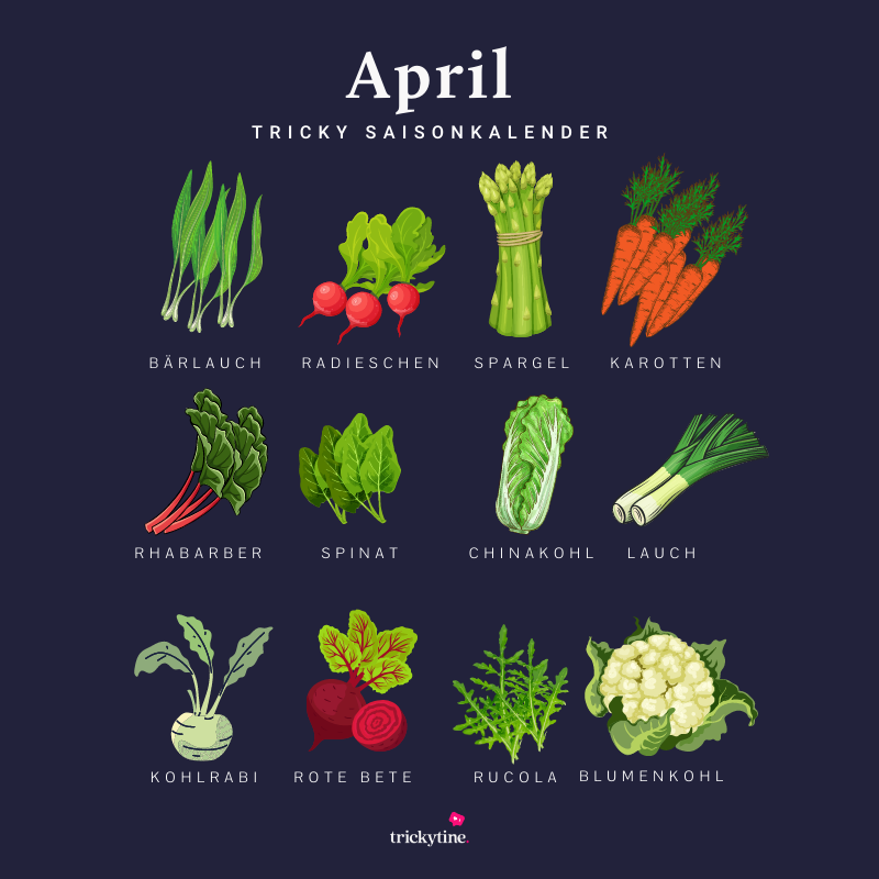 Saisonale Rezepte im April – 7 tolle Gerichte mit Bärlauch, Rhabarber & Spargel [saisonal & regional]