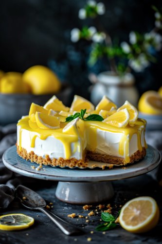 No Bake Cheesecake mit Lemon Curd - trickytine