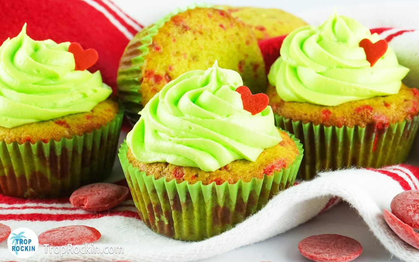 Grinch Cupcakes (with Surprise Baked In)