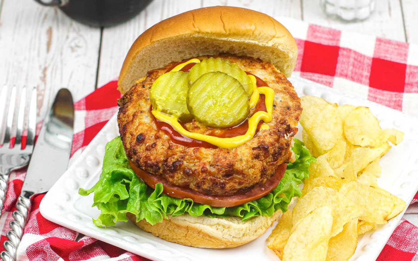 Air Fryer Chicken Burger