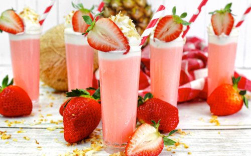 Strawberry Pina Colada Pudding Shots