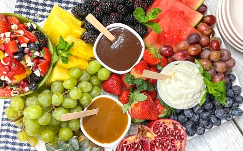 Fruit Charcuterie Board (with Honey Glazed Fruit Salad)