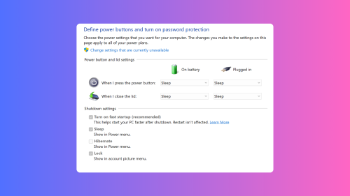 How to change lid close settings on Windows laptops