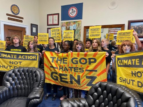 18 Youth Sunrise Movement Activists Arrested for Occupying McCarthy’s Office