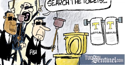 Comic: Mar-a-Lago raided: Search Trump's toilets!