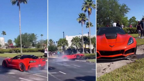VIDEO – Il finit dans le décor en voulant faire le show avec sa Corvette ZR1