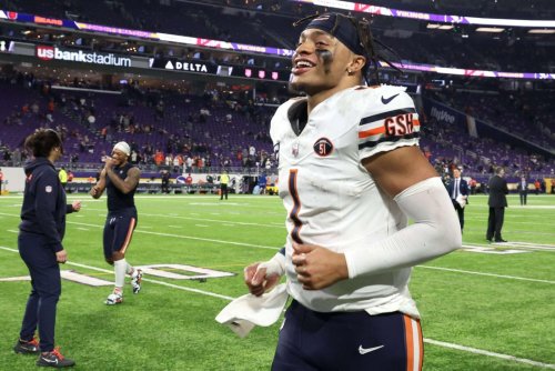 With a clutch completion, Chicago Bears QB Justin Fields finished a sloppy night with a signature win