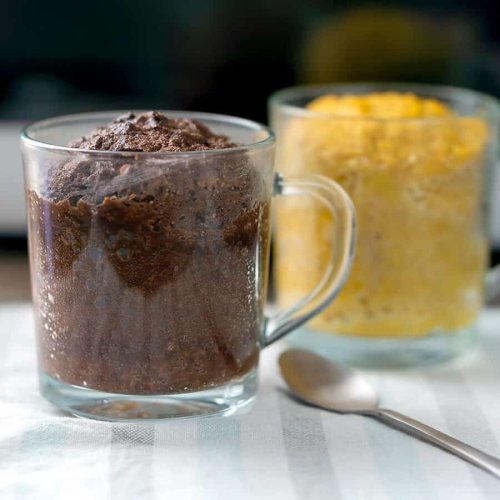 Keto Mug Cakes - 4 Ways (Cinnamon, Chocolate, Almond Berry, & Peanut Butter)